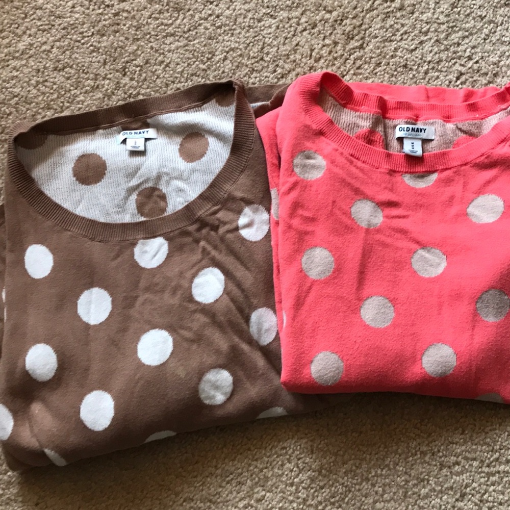 Lot of 2 polka dot sweaters